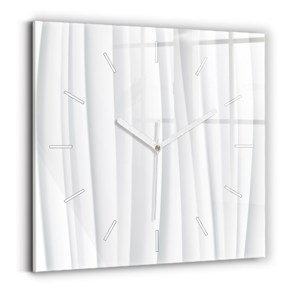 Štvorcové sklenené hodiny Textúra vĺn