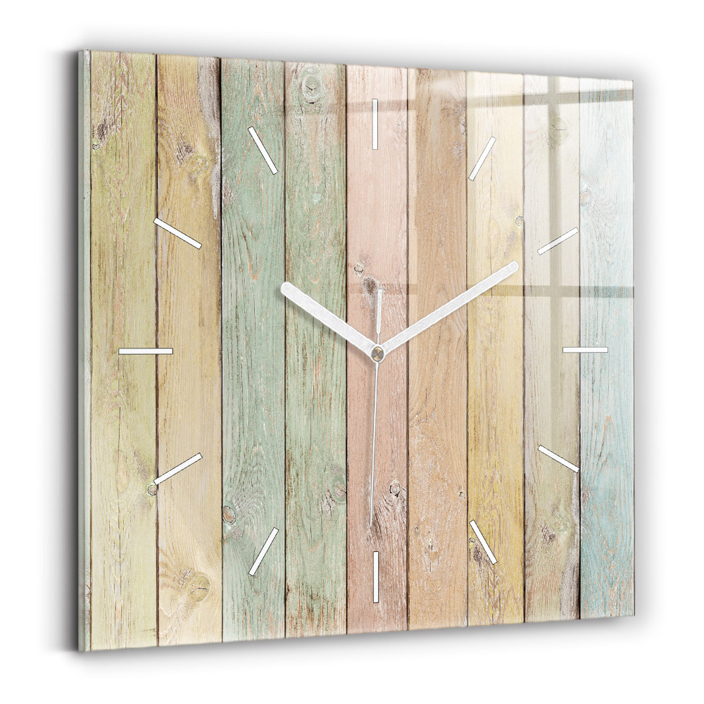 Štvorcové sklenené hodiny Farebné dosky