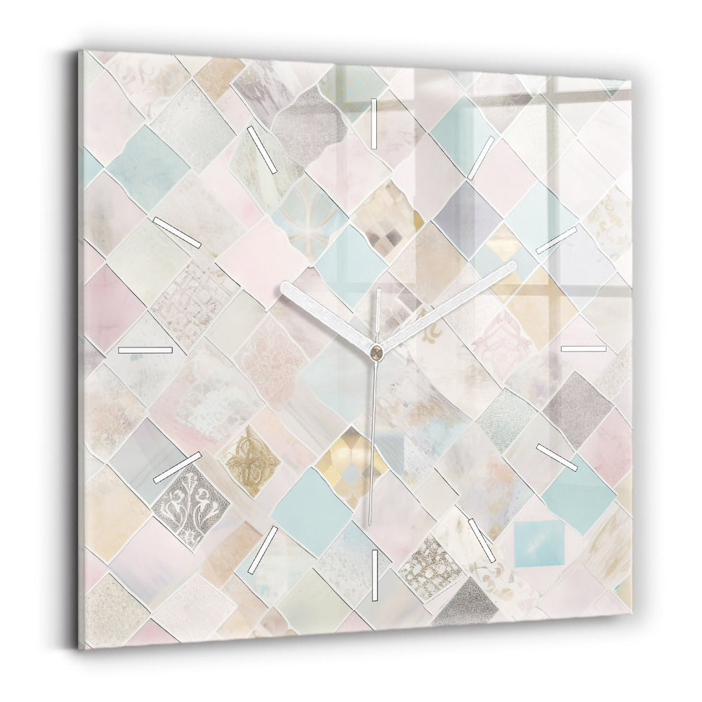 Štvorcové hodiny Farebné dlaždice