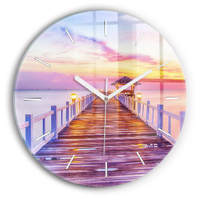 Horizontálne hodiny Mólo pri západe slnka