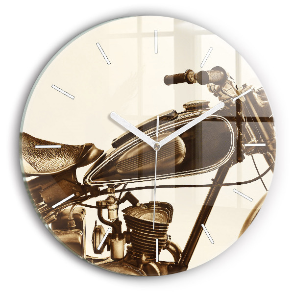 Horizontálne hodiny Vintage Motorka Retro Štýl