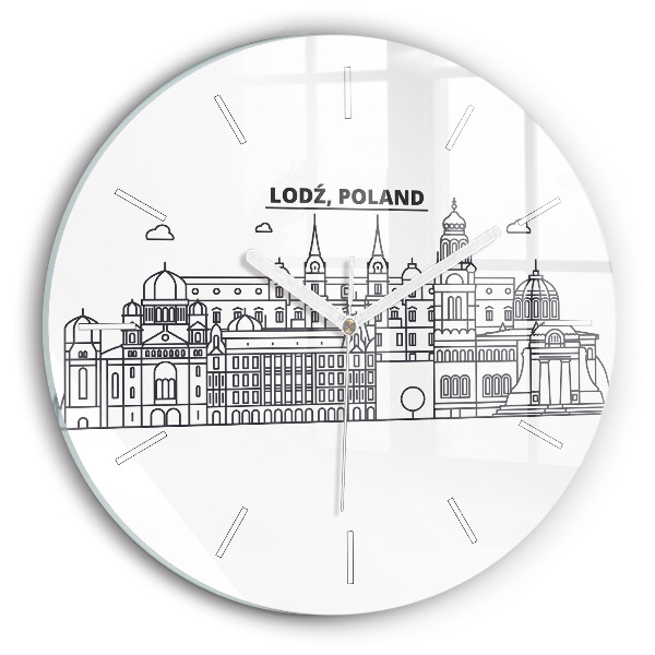Vertikálne hodiny Lodžská architektonická panoráma na hodinách