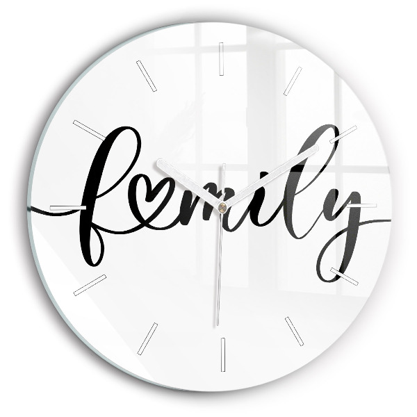 Vertikálne sklenené hodiny Family