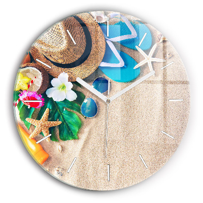 Horizontálne hodiny Letné plážové doplnky na piesku