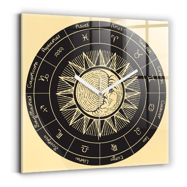 Štvorcové hodiny Zodiak a Slnko
