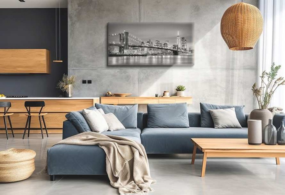 moderná obývačka s kuchyňou